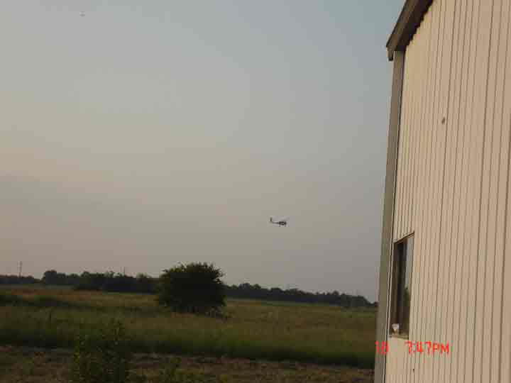 Portman doing a low pass on the first day in the new hanger at Caddo Mills.