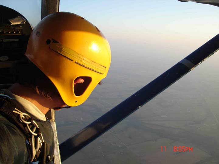 Wes's first static line jump.  It was fun watching someone start skydiving