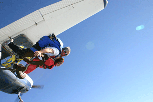 This is Theresa leaving the plane for the first time, that is me leaving just behind her.